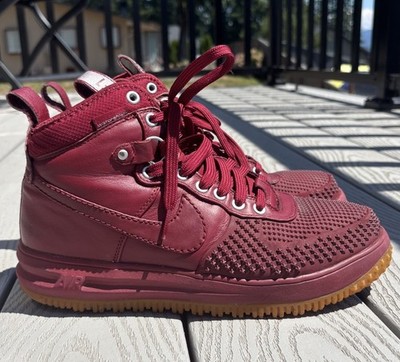 Nike Lunar Force 1 Duckboot Team Red Gum Sole Sneakers 805899-600 Men s Size 9