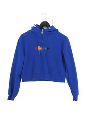 Ellesse Women's Hoodie UK 8 Blue Cotton with Polyester Pullover