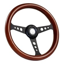 13.6 Inch Universal Classic Wood Grain Steering Wheel, Universal 6 Hole Bolt
