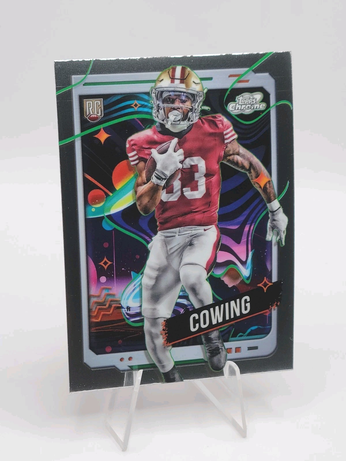 2024 Topps Chrome Cosmic Football Jacob Cowing RC #183 San Francisco 