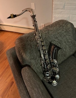 Beautiful Hand Engraved, Black Nickel TS44B Pro Level Selmer Tenor Saxophone
