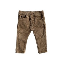 Zara Baby Boy Corduroy Pants 9-12 Months Brown Ribbed Cotton Blend Pull On