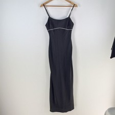 Atmos here dress womens 8 maxi black sleeveless round neck zip 117875