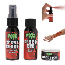 TOXIX 3PCS Fake Blood Kit  Spray Blood 1FL OZ  Blood Gel 1FL OZ  Bloody Scab
