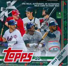 2019 Topps Holiday Baseball Factory Sealed Mega Box 1 Auto or Relic