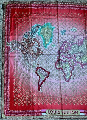 Louis Vuitton Silk Monogram World Map Scarf | eBay