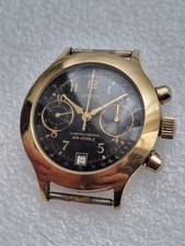 Sekonda (Poljot CCCP) Chronograph 3133 Vintage Russische Uhr Schwarzes Zifferblatt Gold...