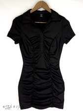 Ruched Bodycon Mini Dress Medium Y2K Grunge Partywear