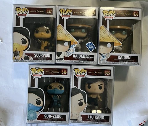 Funko Pop! Vinyl: Mortal Kombat Lot of 5 with Protectors