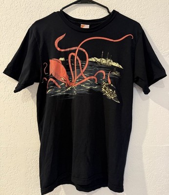 Y2K Gama Go Mens T-shirt Mens Medium M Octupus Print Made In USA