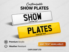 200% CUSTOM SHOW NUMBER PLATES | ANY TEXT | 2D DISPLAY PLATES | FAST DELIVERY UK