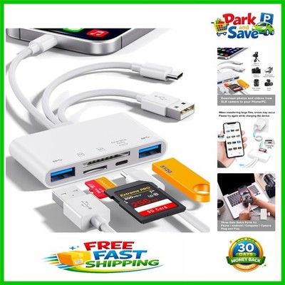 5-in-1 USB Card Reader: Fast Charging & Data Transfer for i-Phone/i-Pad