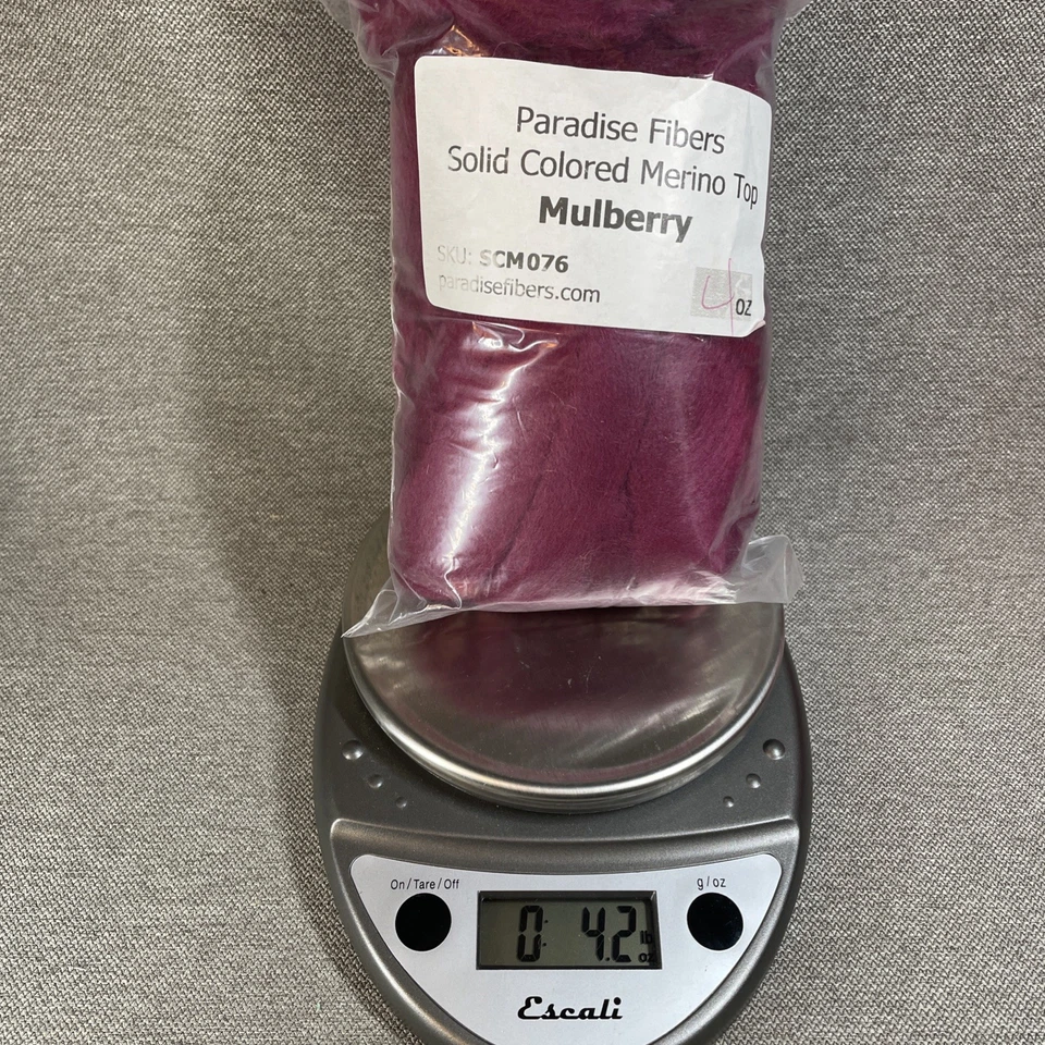 Purple MIX Wool Merino Top Roving Fiber Solid Colors Spinning Felting 4 x 4oz Ea - Image 2 of 4