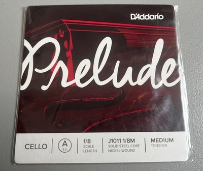 D'Addario Prelude Cello Single A String, 1/8 Scale, Medium Tension