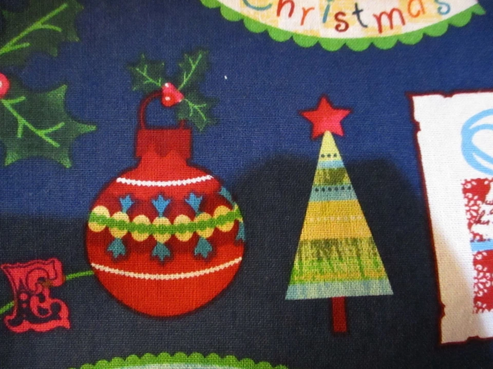 Christmas Snowmen Patchwork Handmade Blue  Cotton Scrub Top, Size X- Large - Image 3 of 4