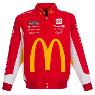 ジャケット・アウター Mcdo Nascar Racing Jacket Authentic Nascar Bubba Wallace McDonald Twill Cotton Jacket JH
