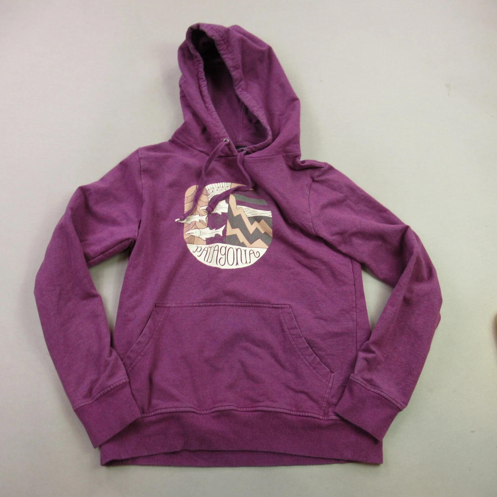 Patagonia Hoodie Womens Small Long Sleeve Pullover Hooded Casual Pockets Purple