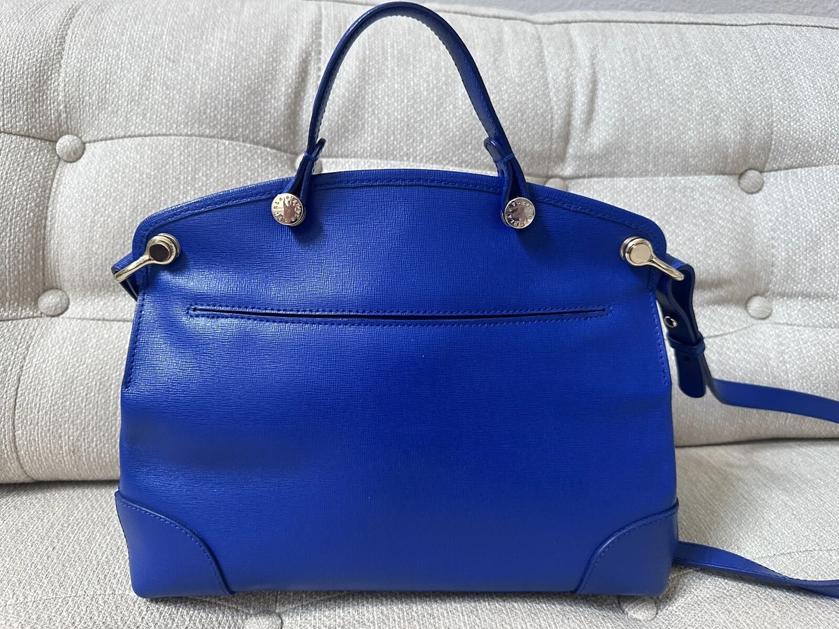 Prada Indigo Blue Saffiano Leather Top Handle Bag