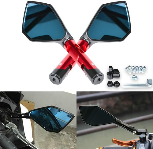 PAIR CHROME ADJUSTABLE MOTORCYCLE REARVIEW MIRROR 10MM FOR HONDA - Foto 8
