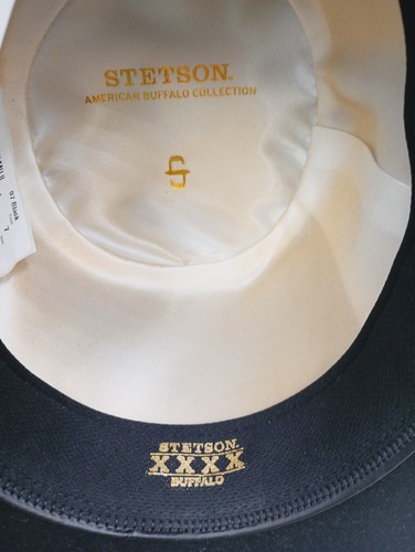 STETSON XXXX 7 AMISH BLACK AMERICAN BUFFALO COLLECTION BOUND B LONG OVAL HAT - Picture 9 of 9
