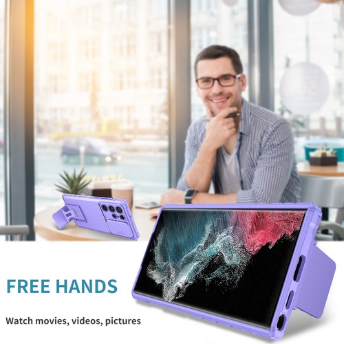 Funda resistente con soporte para lente deslizable para Samsung Galaxy S25Ultra S24FE S23 A14 A15 - Imagen 67 de 90