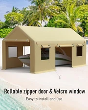 Zipper Door Replacement for Portable Garage - Compatible with 10'x20' Frames