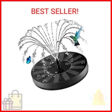 Solar Fountain 100% Glass Covered, Solar Powered Hummingbird Water Fountain, Out