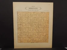 Minnesota Le Sueur County Map Derrynane  Township 1928 Dbl Side L10#84