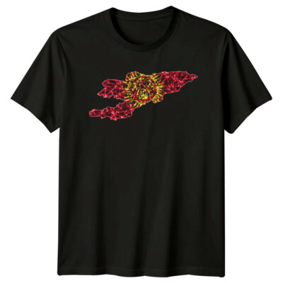 Kirgisistan Karte Netzwerk Design Reise Herren T-Shirt Damen Tee Grafik