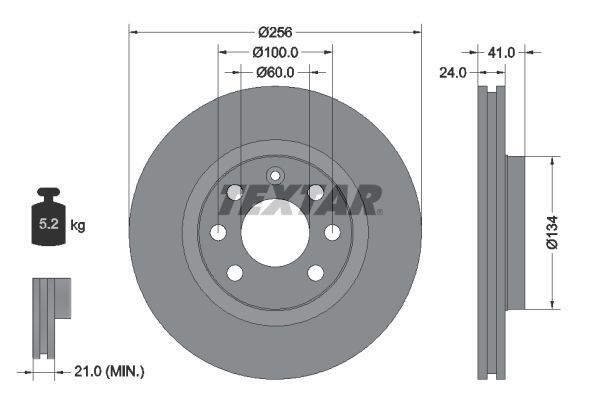 2X Textar 92039203 Bremsscheibe FüR Chevrolet Daewoo Lotus Opel-image