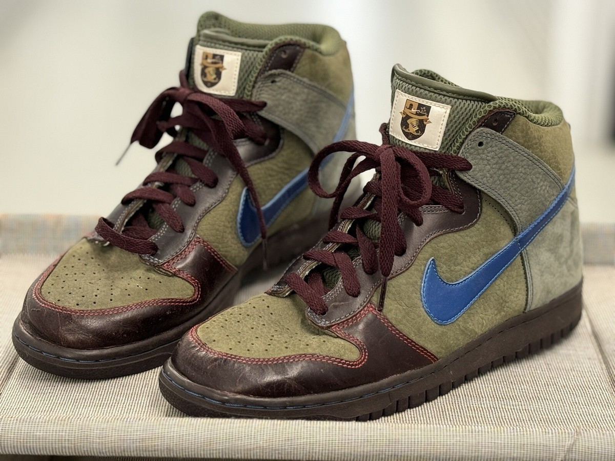 Nike Dunk High Premium World Cup Army Olive Blue Brown Mens Size 11.5 306968-341 Nike Dunk High  main image 3
