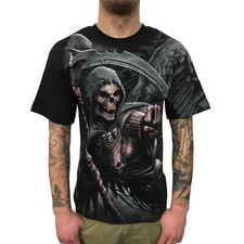 SPIRAL - Death Angel Wrap - Herren T-Shirt (Gothic Skull Mens Shirt) schwarz