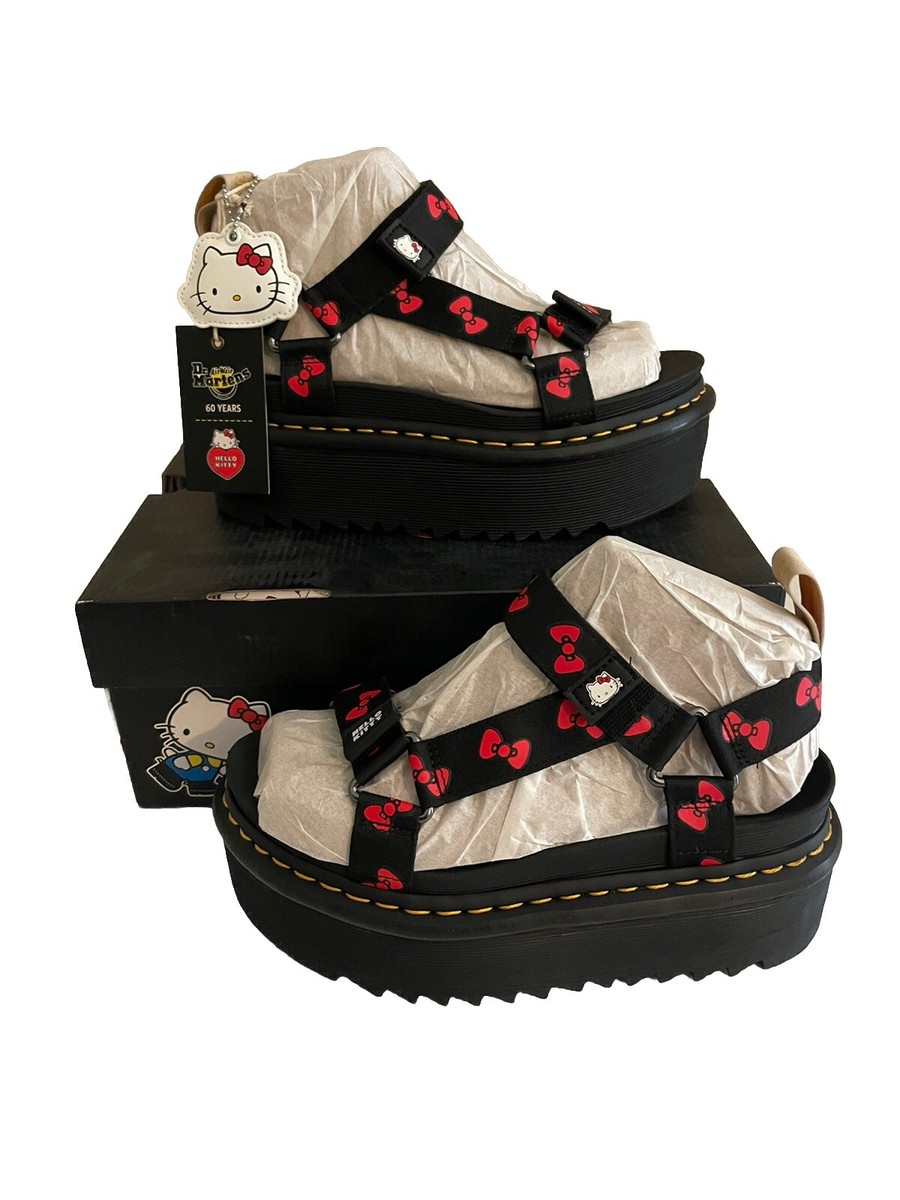 Dr Martens X Hello Kitty Platform Sandals Vegan Chunky Quad Rare