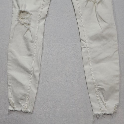 Free People 27 White Skinny Stretch Jeans Distressed High Rise 61855-16515125 - Picture 8 of 14