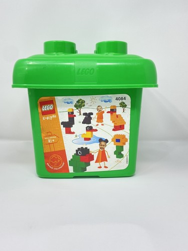 Lego Explore Brick Bucket Set 4084 Green Bucket Container Complete - Picture 4 of 8