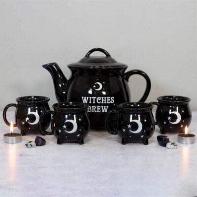  Teeservice Teekanne Black Witches Brew Keramik Kessel