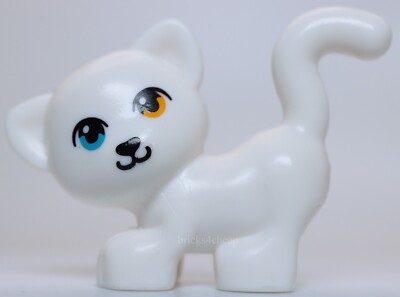 Lego Cat Standing Looking Left Bright Light Orange Left Eye Medium Azure Eye