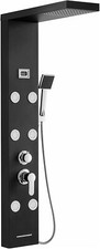 Colonna doccia idromassaggio con display LCD nera AURALUM