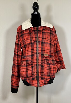 Volcom Scout Jacket Red Black Buffalo Plaid Check XL