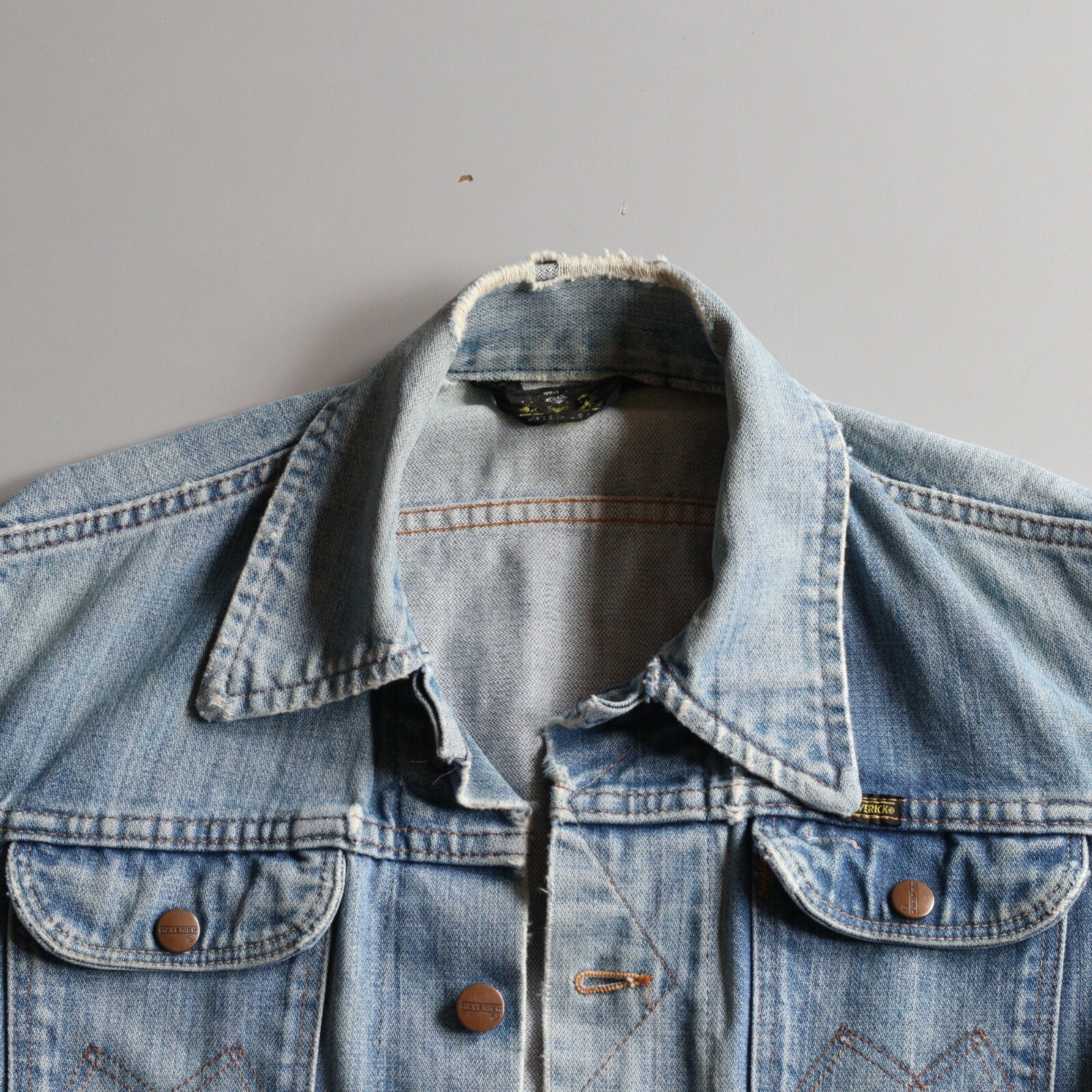 Vintage Maverick Blue Bell Denim Jacket XS Faded Dist… Gem