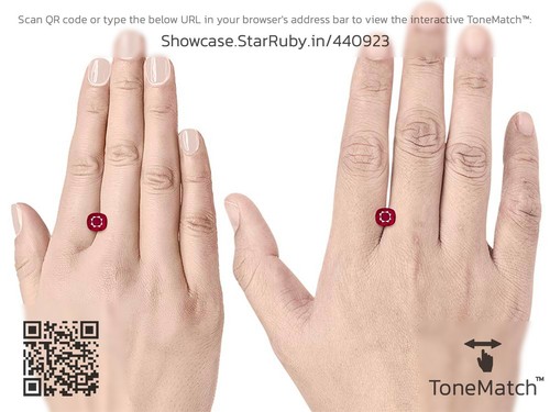GRS Certificato MOGOK BIRMANIA Rubino 1,37 Ct. Sangue di piccione naturale non trattato raro - Foto 7 di 7