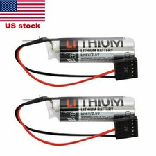 2-PK 3.6V 2000mah TOSHIBA ER6VER6VC3N PLC Lithium Battery with JAE5PIN Plug US