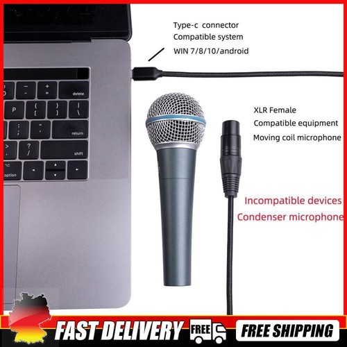 TypeC To XLR 3 Pin Microphone Cable Male To Female Mic Connecting