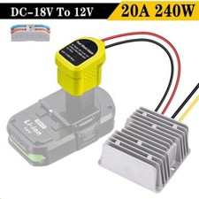 Voltage Regulator 20A 240W Step Down DC 18V to 12V Converter For RYOBI Battery