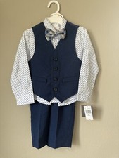 NWT Toddler Boys Van Heusen 3 Pc Suit With Bow Tie Size 2T