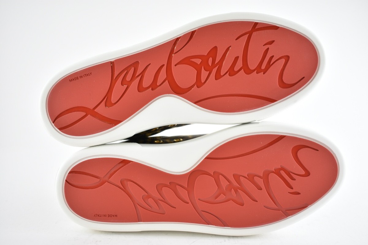 Christian Louboutin Vieirissima Flat Gold Leopard Lace Up
