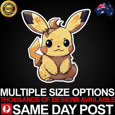 CUTE PIKACHU Vinyl Car Sticker Decal Laptop Characters Entertainment Fun Animal