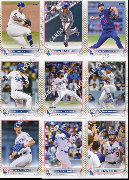 2022 Topps Series 1 & 2 Team Set GOLD STAR DODGERS (22 cards) Betts