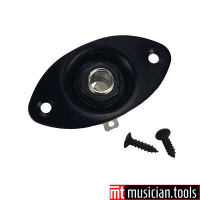 Musician.Tools Black Oval Jack & Plate for Guitar or Bass