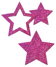 PASTEASE brand Pasties Peek-A-Boob Glitter Star Pasties, Buy 2 Get 1 Free
